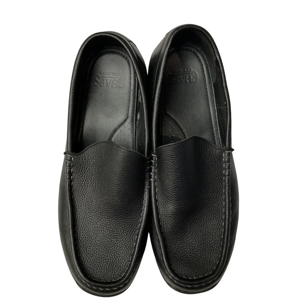 Chaps Men's Leather Loafers‎ Slip On Shoes Size Black  10.5 D Comfort